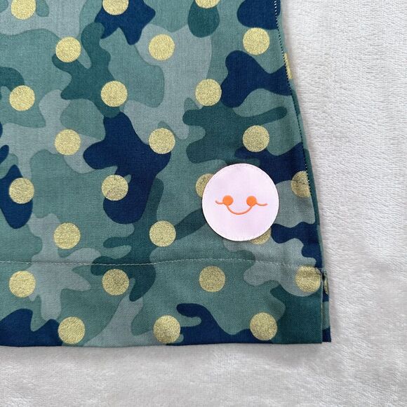 Smiling Button Girls Size 8 Green Camo Gold Polka Dot Tunic Dress New - Picture 4 of 8